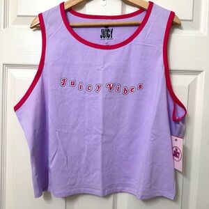 JUICY by Juicy Couture Crop Tank Top Juicy Vibes Lilac Pink Plus Size 2X NWT